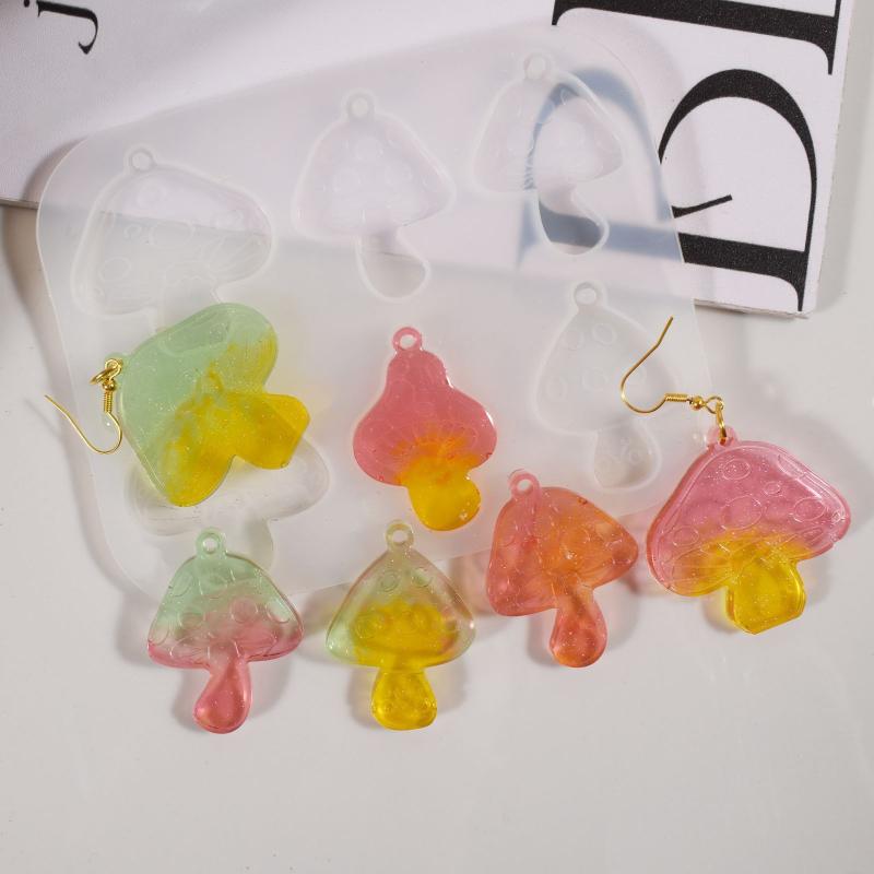 3D Easter Bunny Ornament Silicone Mold Diy Egg Mushroom Shapes Pendant Mould Cute Rabbit Resin Plaster Casting Molds Home Decor