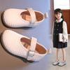 Fashion Simple Girl Princess Shoes Fashion Braided Style Kids Causal Leather Shoes Round-toe Versatile Children School Flat Shoes Soft
