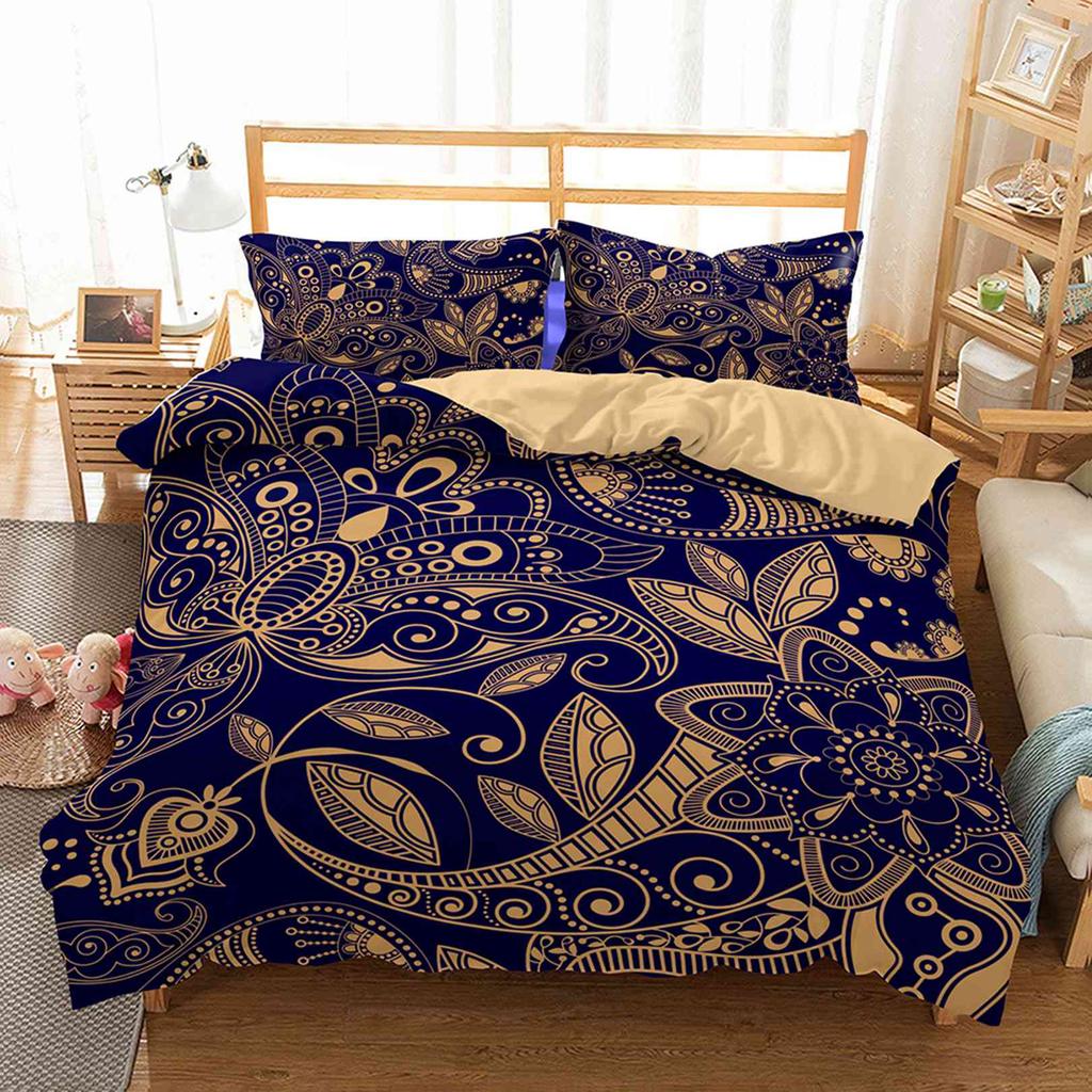 Bohemian Style Bedding Set Duvet Cover With Pillowcase King Size Comfortable Dedding A Bedroom Suitable For Placing A Large Bed