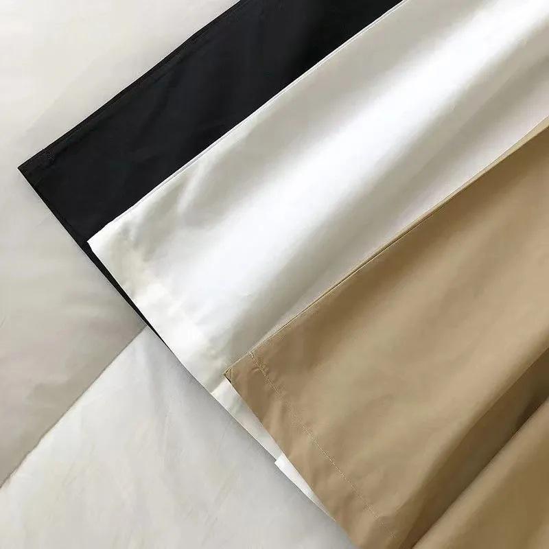 Moteriški balti ilgi sijonai Mada Kišenės Klostuoti Sijonai iki kelių Ruduo 2024 Nauji Kasdieniai Elegantiški Aukštu juosmeniu A silueto Moteriški sijonai