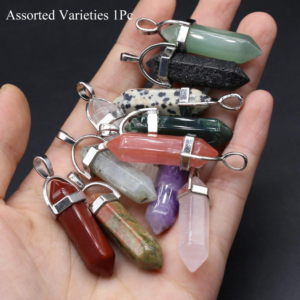 

1шт натуральный камень шестиугольный конус кулон, рейки целебные кристаллы агат драгоценные камни подвески для DIY женщин мужчин ожерелье ювелирные аксессуары, очень дешево 1Pc/13×40mm