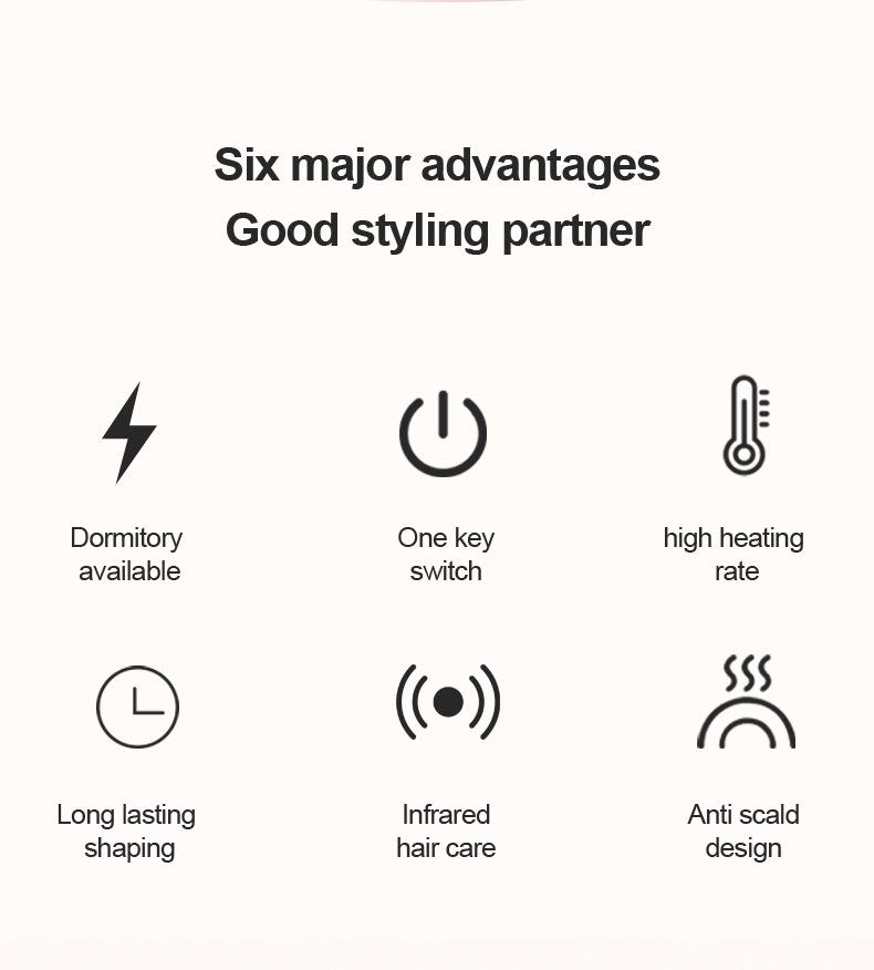Infrared Hair Straightening & Curling Comb with Auto Power-Off for Short Hair