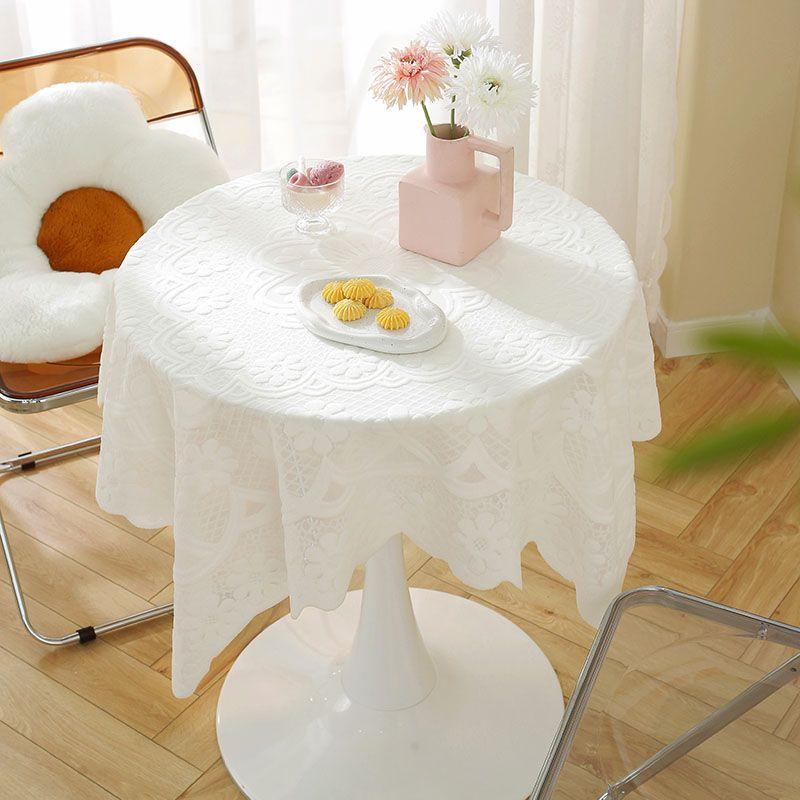 

Little Round Table Tablecloth Lace Cut Out Pastoral Cover Towel Easiest for Match Dustproof Cover Cloth White Rectangular Coffee Table Cloth Fabric Lace plum-beige 60*60cm