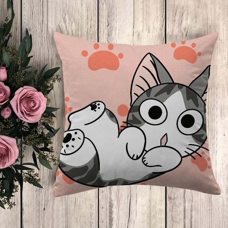 Anime Pillow Cat Chi'S Sweet Home Decorative Cushions Cover For Sofa Car Decoration Pilow Cases Pillowcases 50X50 Pillowcase
