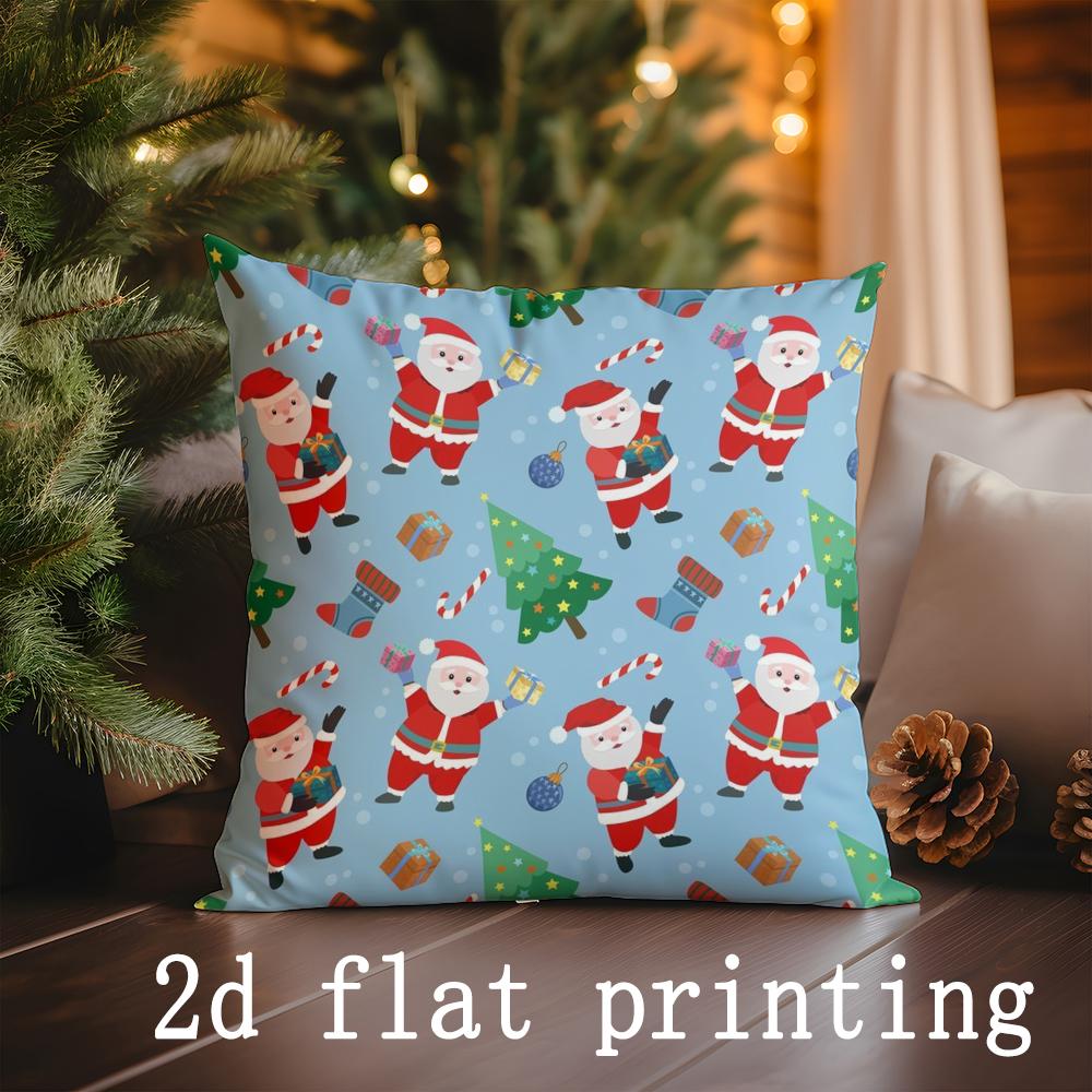 Home Decor Christmas Penguins &amp; Santa Pillows Suitable For Sofa Bedroom Car Pillow Cover Cushion Rectangular Back Cushion