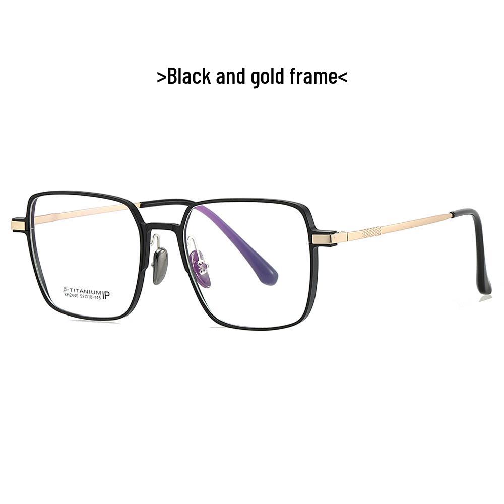 

Модные очки в академическом стиле из чистого титана с защитой от синего света и универсальными металлическими плоскими линзами (2440) - Совместимо с оправами для близоруких