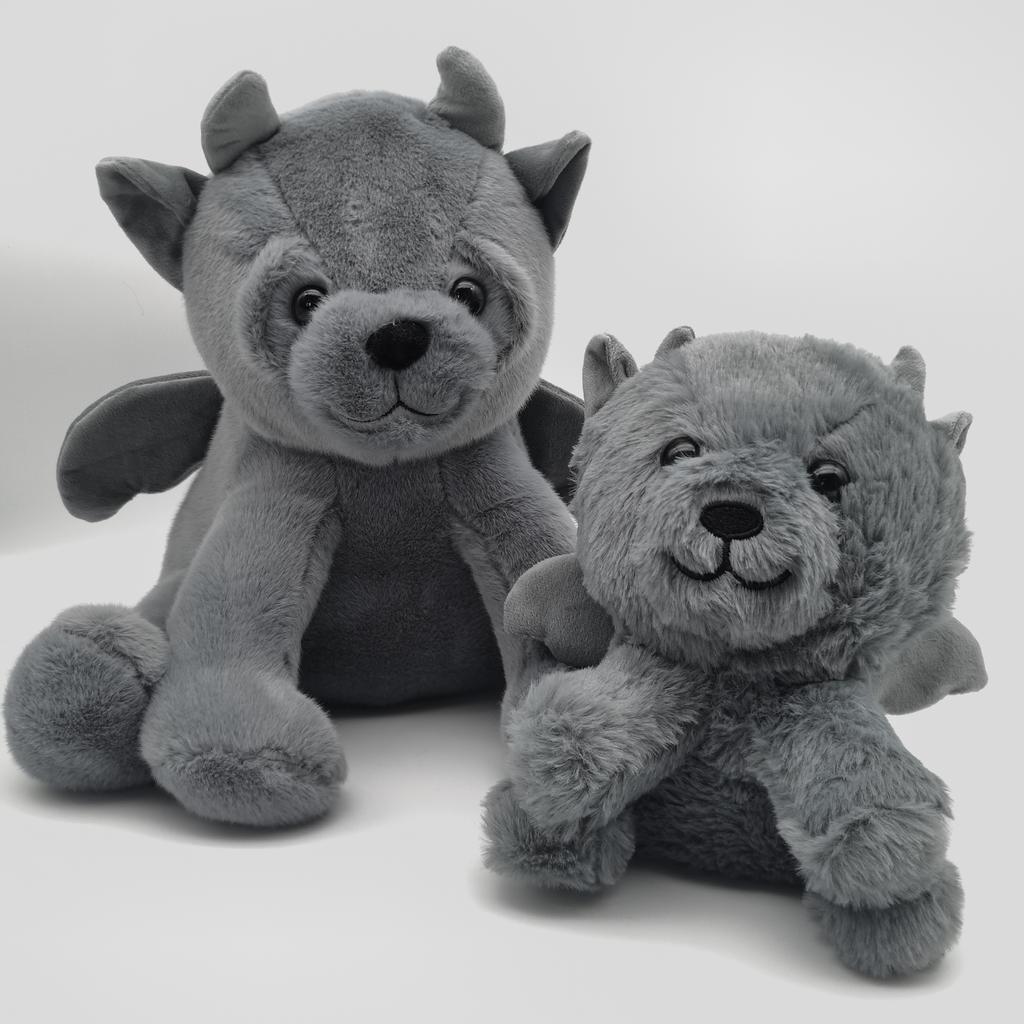 Gargoyle Bears Plush Toys Cartoon Grey Bear Stuffed Doll Soft Animals Bear Plush Doll Fun Halloween Plushie Gifts