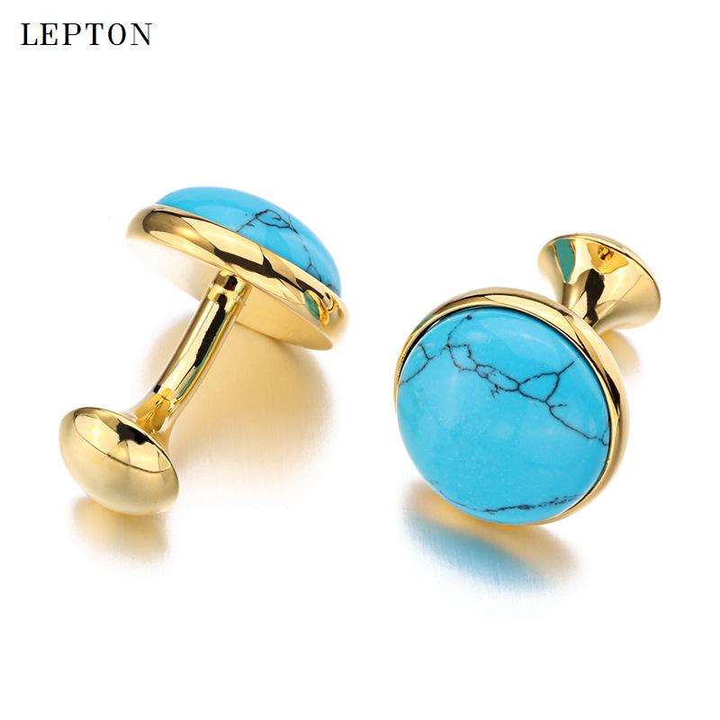 High-End Gem Cufflinks Men'S Turquoise French Shirt Exquisite Business French Shirt Cufflinks Formulated