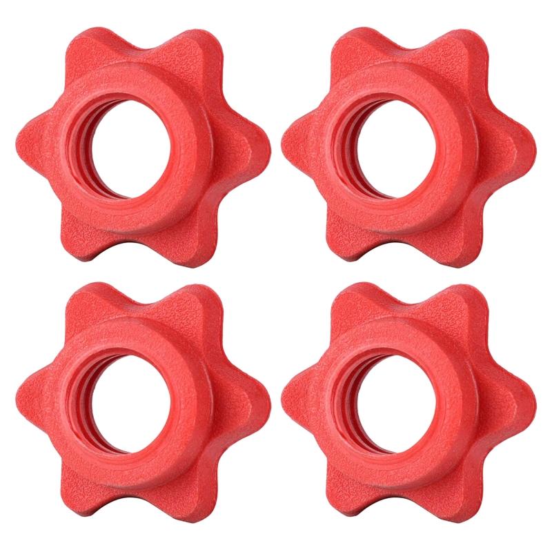 4x Barbell Spinlock Collars Replacement Bar Hexagon Nut for Barbell Bar Training