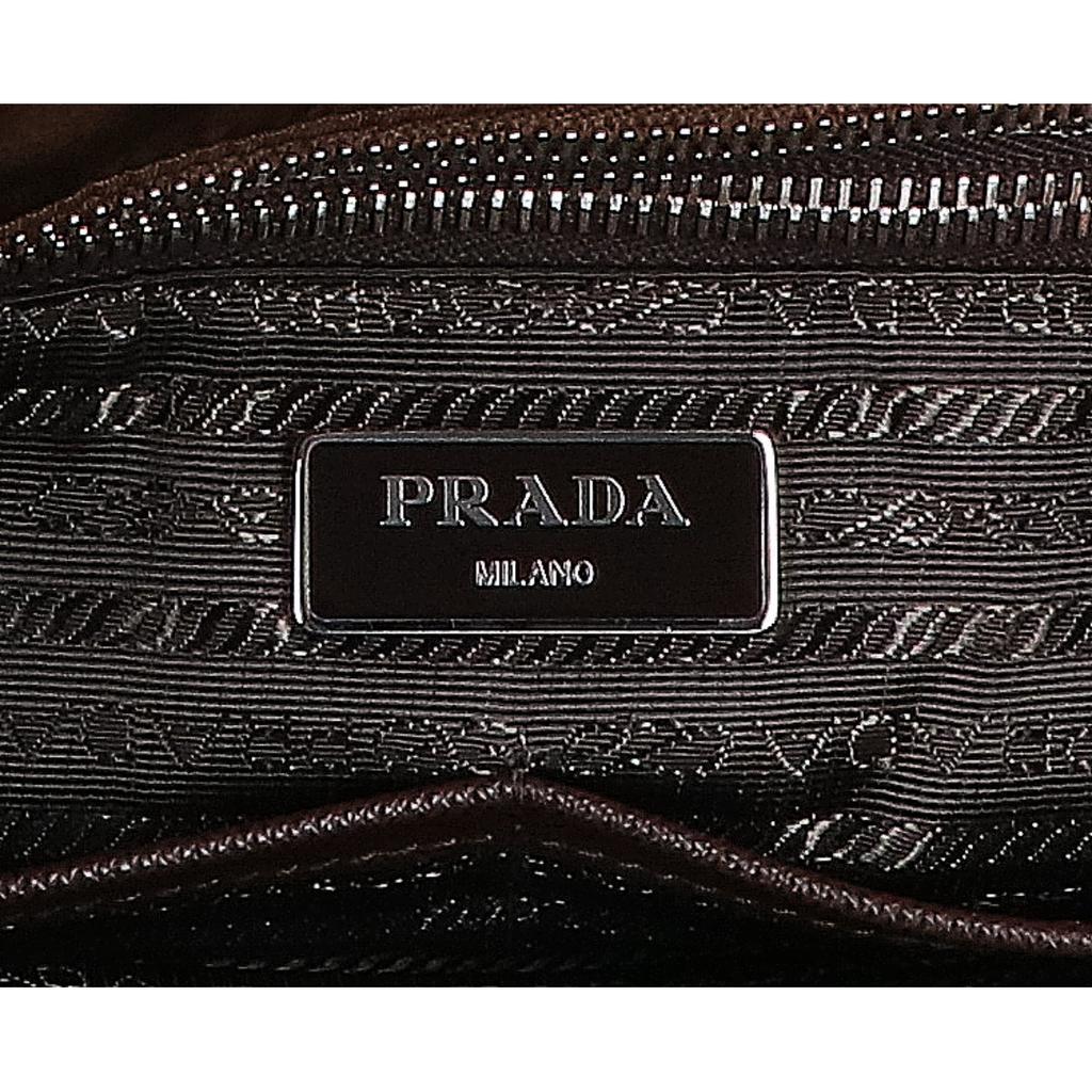 PRADA Excellent condition 1BG102 Re-Nylon x Leather Baby Bag/Mother's Bag Shoulder bag BrownUsed