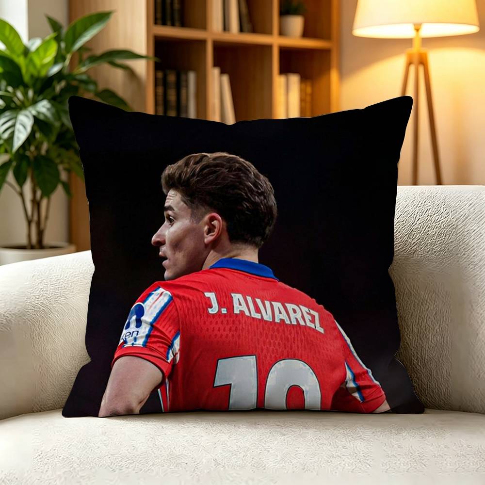 J-Julian Alvarez Argentina Striker Sports Pillow Case Square Double-Sided Sofa Cushion Cover Bedroom Bedside Pillow