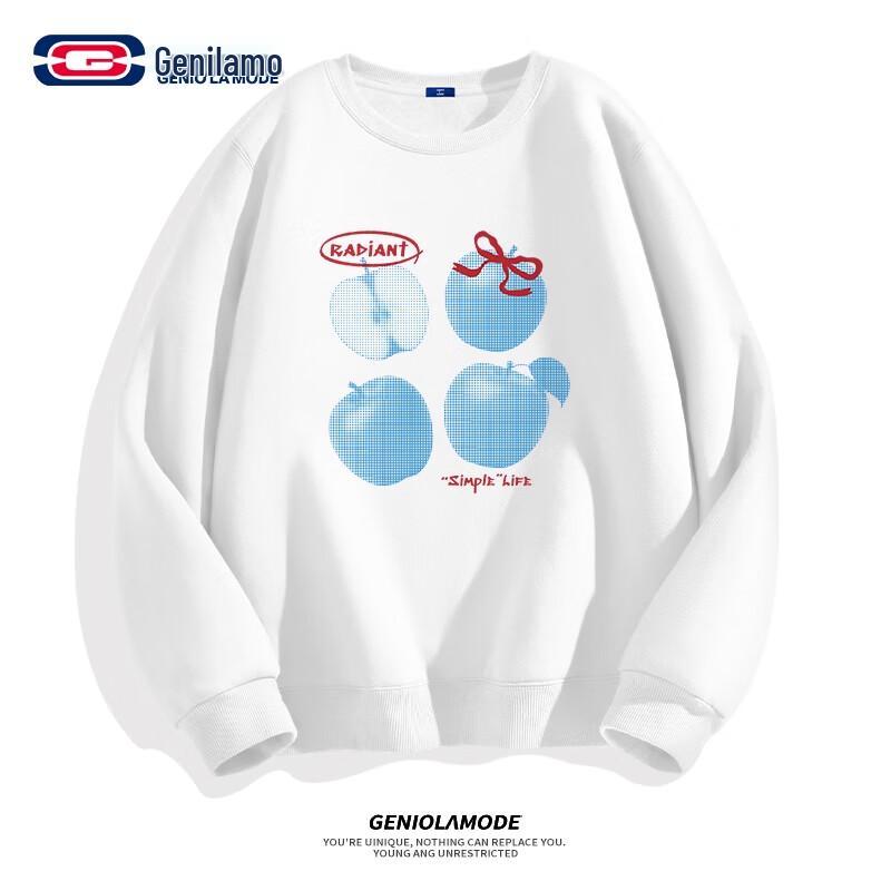 

GENIOLAMODE Men s Round Neck Long Sleeve Loose Fit Printed Sweatshirt L