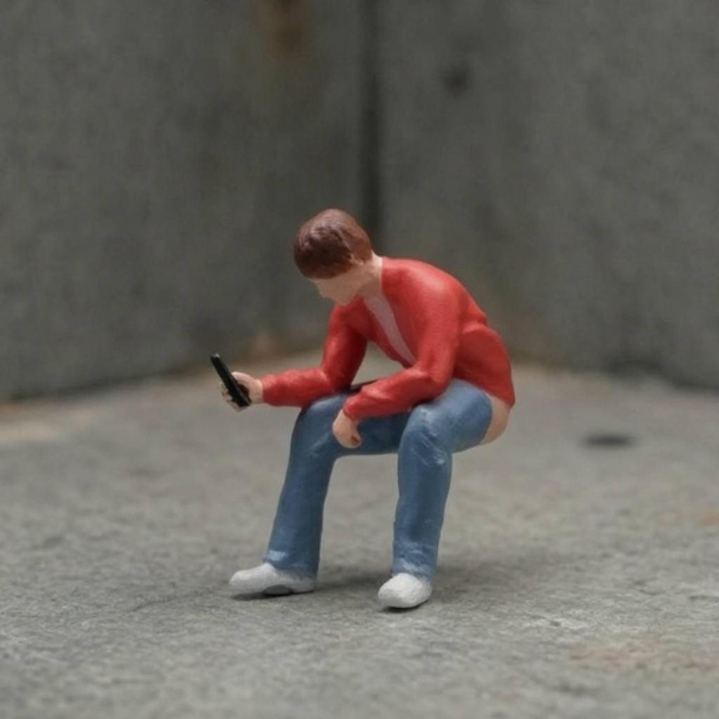 Miniature Man On Toilet Detailed 1:64 Scale Figurines Figure for