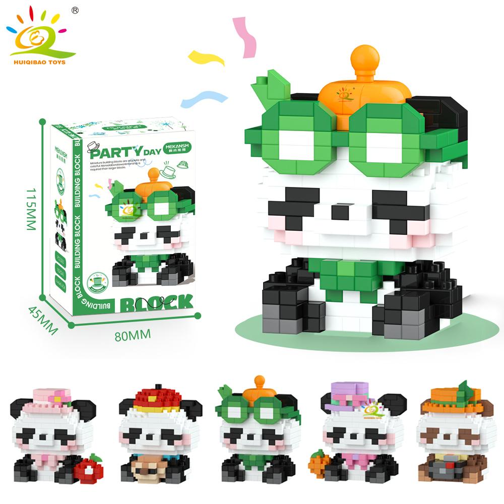 Mini Cute Panda Micro Building Blocks 3D Diamond Model Animal Bricks DIY City Construction Toys for Children Kids Gift