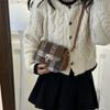 Stylish Plaid Retro Mini Crossbody Shoulder Bag Soft Pu Leather For Urban Fashion