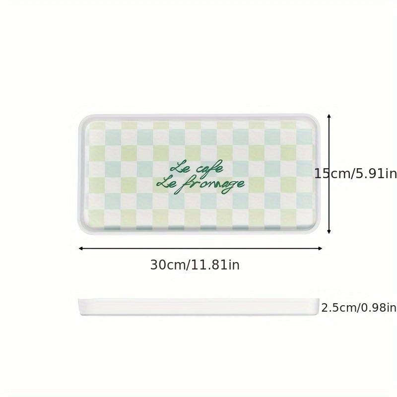 Wysoka Estetyka Lekki Luksus Taca Szachownica - Melaminowa Prostokątna w Stylu Ins Talerz na Herbatę i Deser do Przechowywania na Biurko Domowe