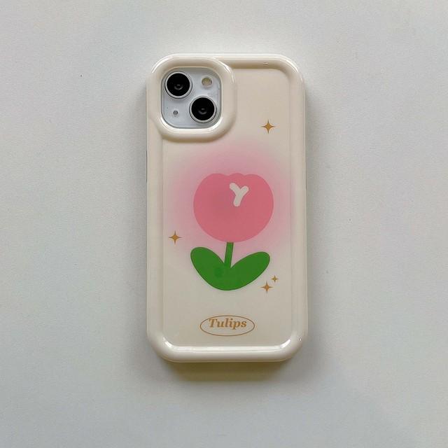 

Розовый градиент тюльпаны цветок Ins Джейн противоударный милый чехол для телефона с мультяшным рисунком для Iphone 13 12 Promax 11 14 Pro Max Shell Capa for iphone 11
