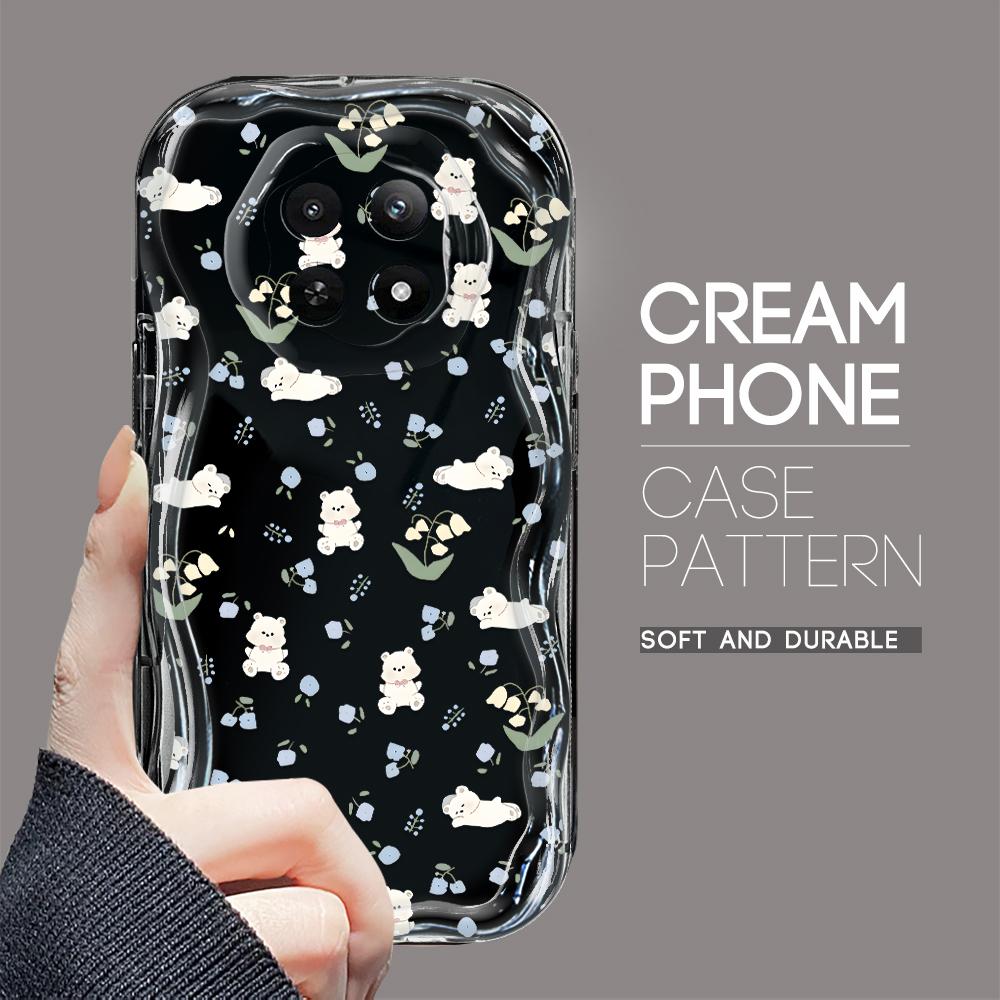 Cartoon-Muster Creme Textur Gehäuse Wellenförmige Kante Weiche Silikonabdeckung Telefonhülle für OPPO Reno Realme OnePlus Vivo