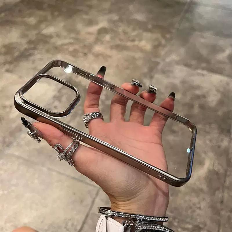 Simple Solid Color Case Compatible for For Iphone 16 15 11 13 17 Air 12 14 Pro Max XR 7 8 Plus X XS MAX SE Electroplated Case
