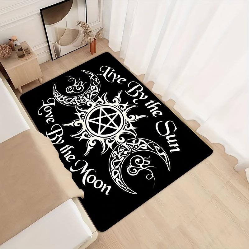 Moon Star Non Slip Rug Ultra Soft Floor Mat for Living Room Bedroom Celestial Theme Decor for Indoor Outdoor