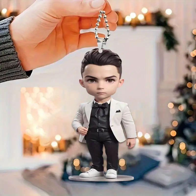 

Acrylic Adorable 2d Cartoon Car Hanging Ornament Keychain For Car Decor 2