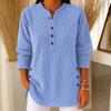 2025 Autumn-Winter Women's V-Neck Corduroy Button-Up Long Sleeve Casual Top