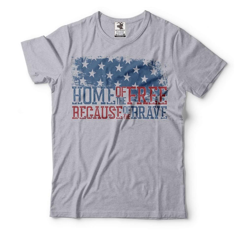 4th Of July Patriotic Shirt USA Gift Home Of The Free Because Of The Brave Shirt Unisex T-Shirt M