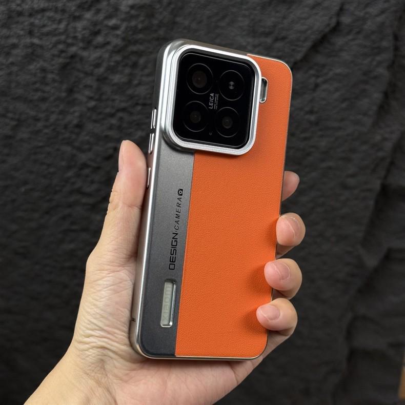 Premium Colorblock Electroplated Leather Case for Xiaomi 13 Ultra/14 Pro/15 Pro - Drop-Proof Protection