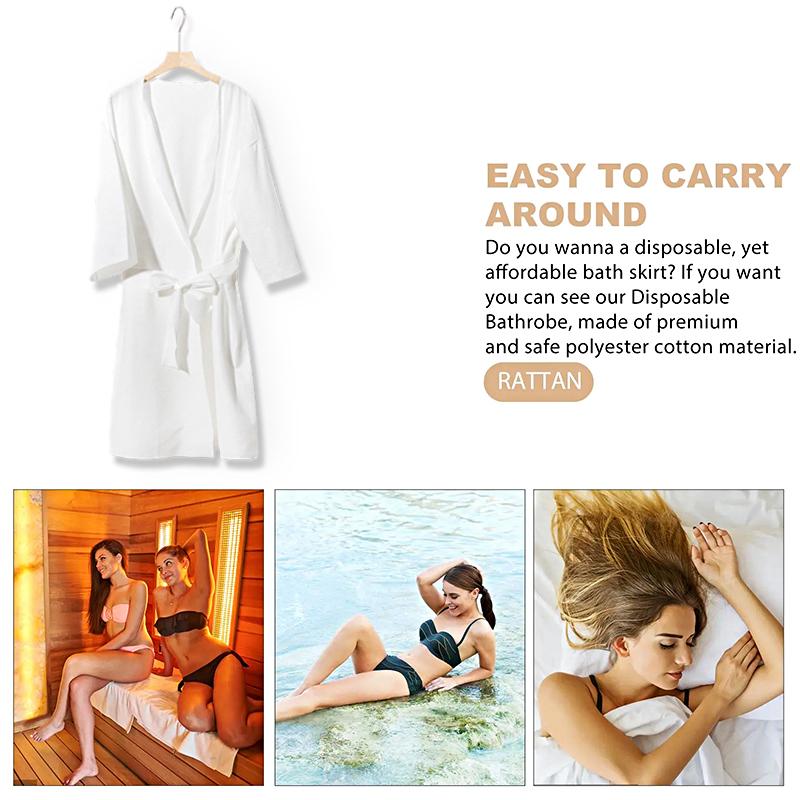 1 ks K pokožce šetrný měkký jednorázový župan cestovní bez parfemace domácí ne dusný koupací centra bílý pohodlná délka 100 cm