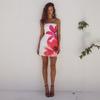 Europe, America 2026 summer sexy women's tube top flower print slim-fit hip-wrapped short dress