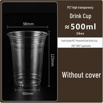 Sanbile Disposable 500ml Transparent Plastic Cups