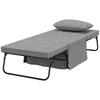 4-in-1 Folding Bed, Guest Bed, Height-Adjustable, Mattress, Side Pockets, Metal Frame, Gray, 188 X 75 X 38 Cm