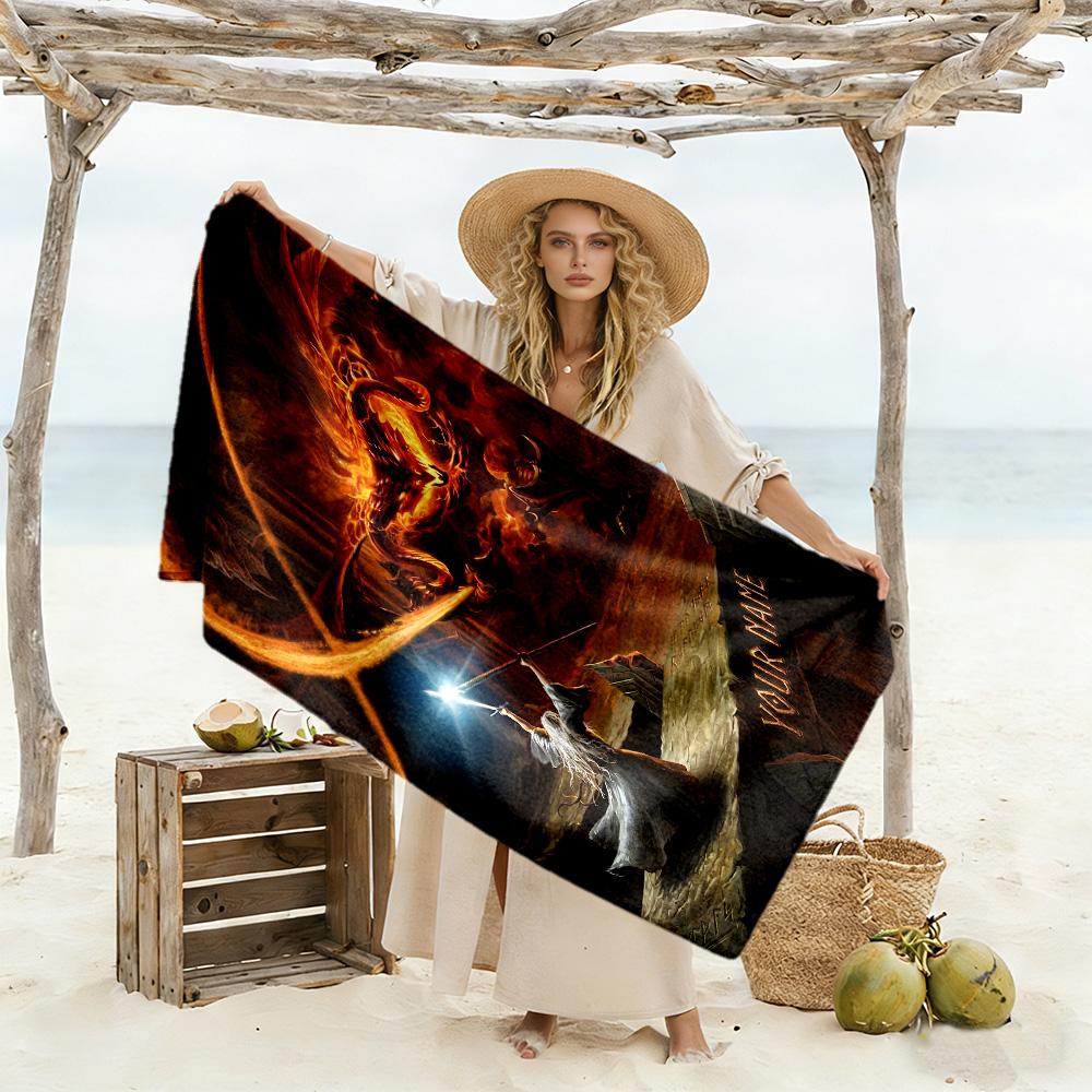 Lord Rings Personalized Name Beach Towel Soft Durable Quick-Dry Portable for SwimmingBeachCamping Travel Beach AccessoriesGym