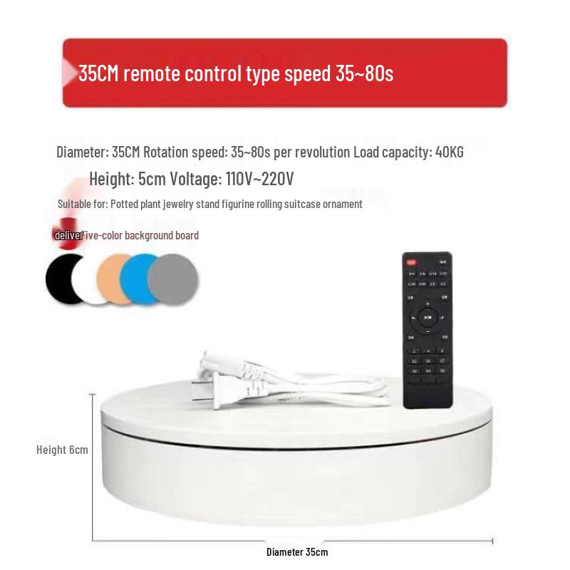 Electric Rotating Display Stand with Remote Control for Photography & Live Streaming