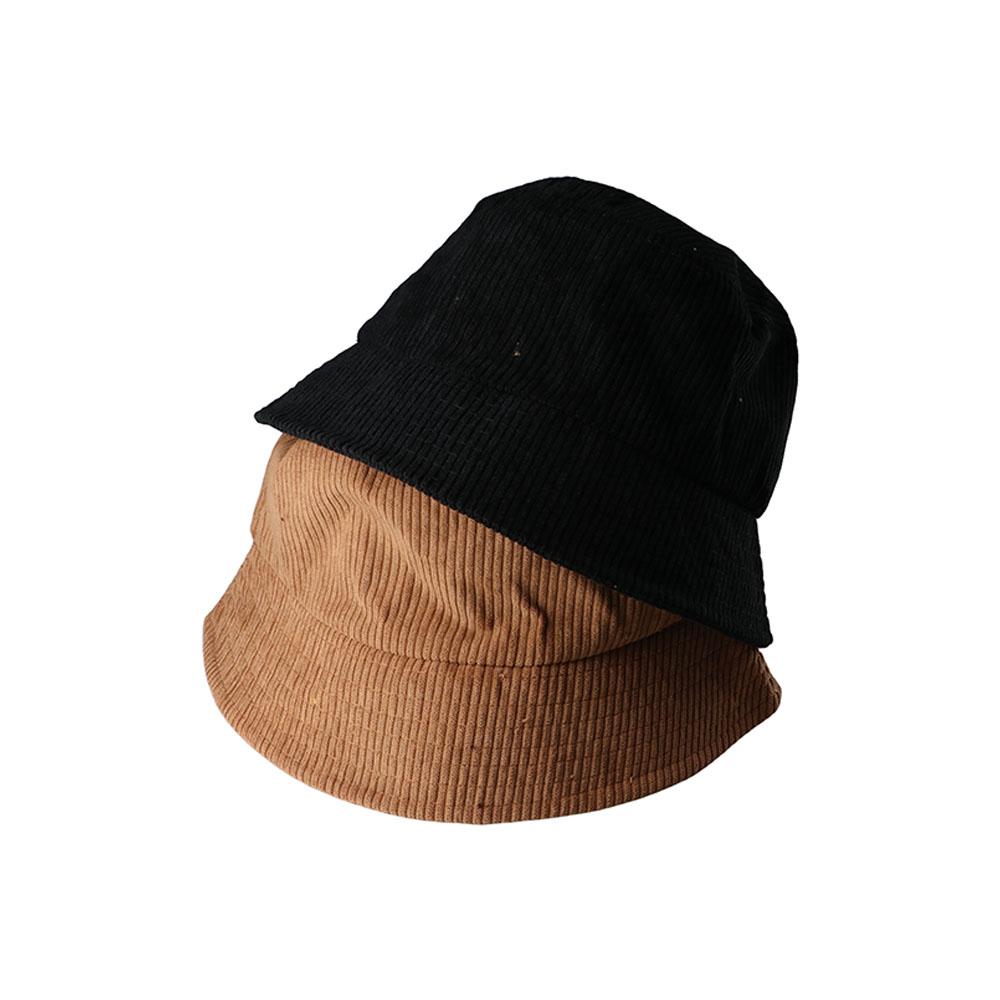 Retro Simple Unisex Fashion Solid Color Soft Corduroy Bucket Hat Sun Hats Autumn Winter Women Hat