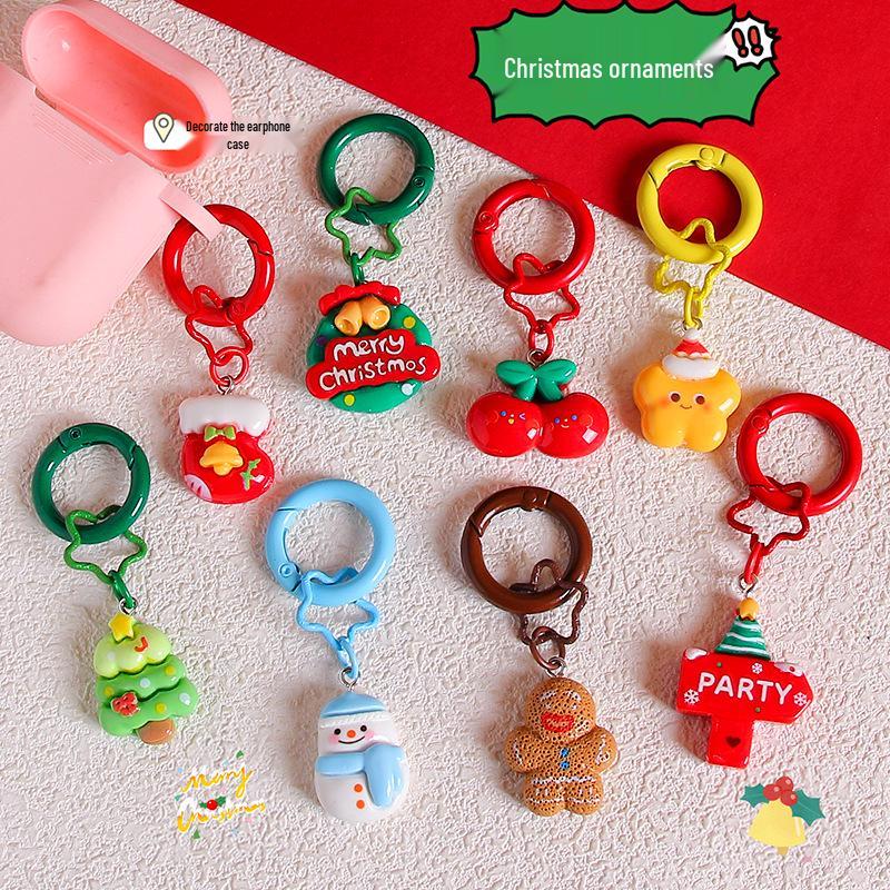 Cartoon Christmas Keychain: Cute Tree, Santa, and Snowman Accessories for Kids' Schoolbag Decoration