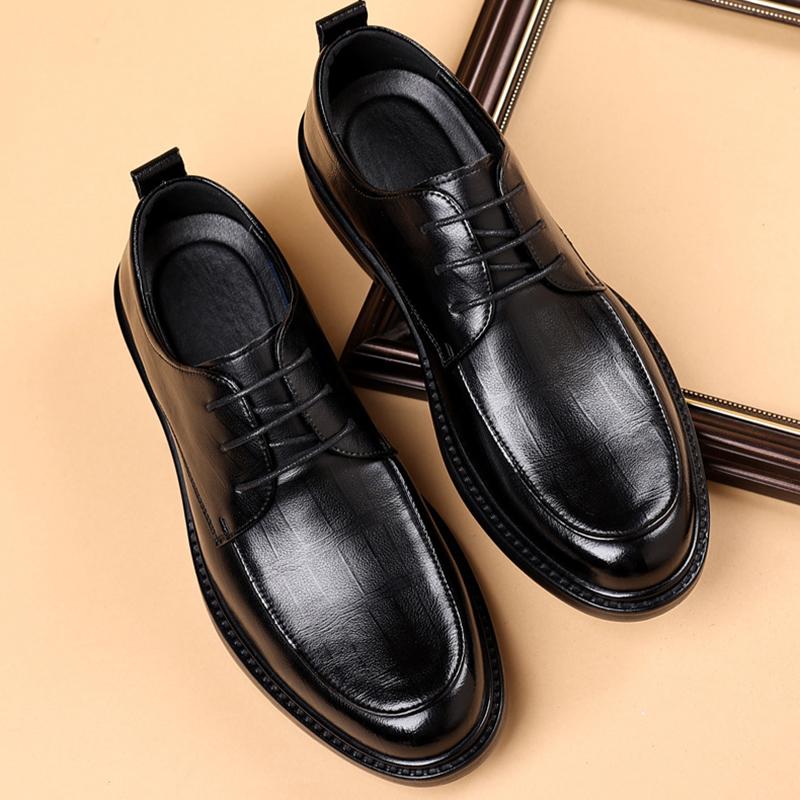 Men's Leather Shoes 2024 Autumn Business Outdoor Casual Formal Inner Height Increase 6CM Groom Wedding Suit Shoes Size 37-45