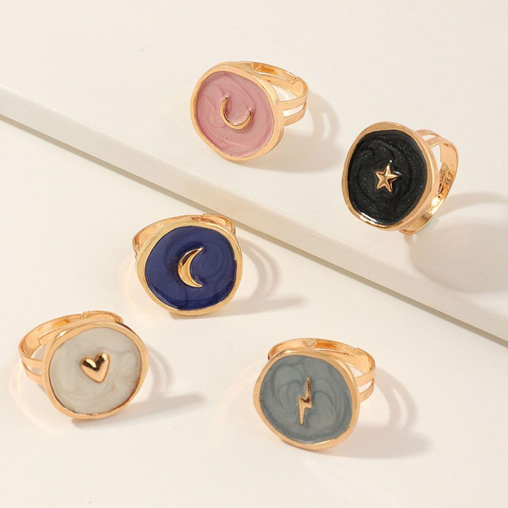 

Minimalist Unique Star Moon Geometric Jewelry Fashion Accessories Wedding Rings Rings