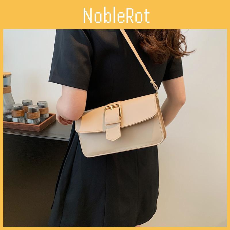 Chic Vintage Aesthetic Handbag For Women Elegant Solid Color Shoulder Bag