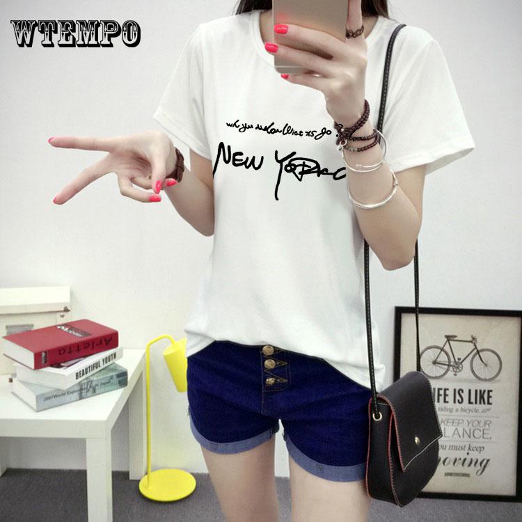 

WTEMPO Топы Друзья Футболка Женщины Мода ФутболкаЧерная футболка Письмо Принт Tumblr Tees