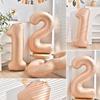 40-Inch Caramel Cream Number Balloons - Aluminum Foil Birthday Party Decoration for Kids and Adults