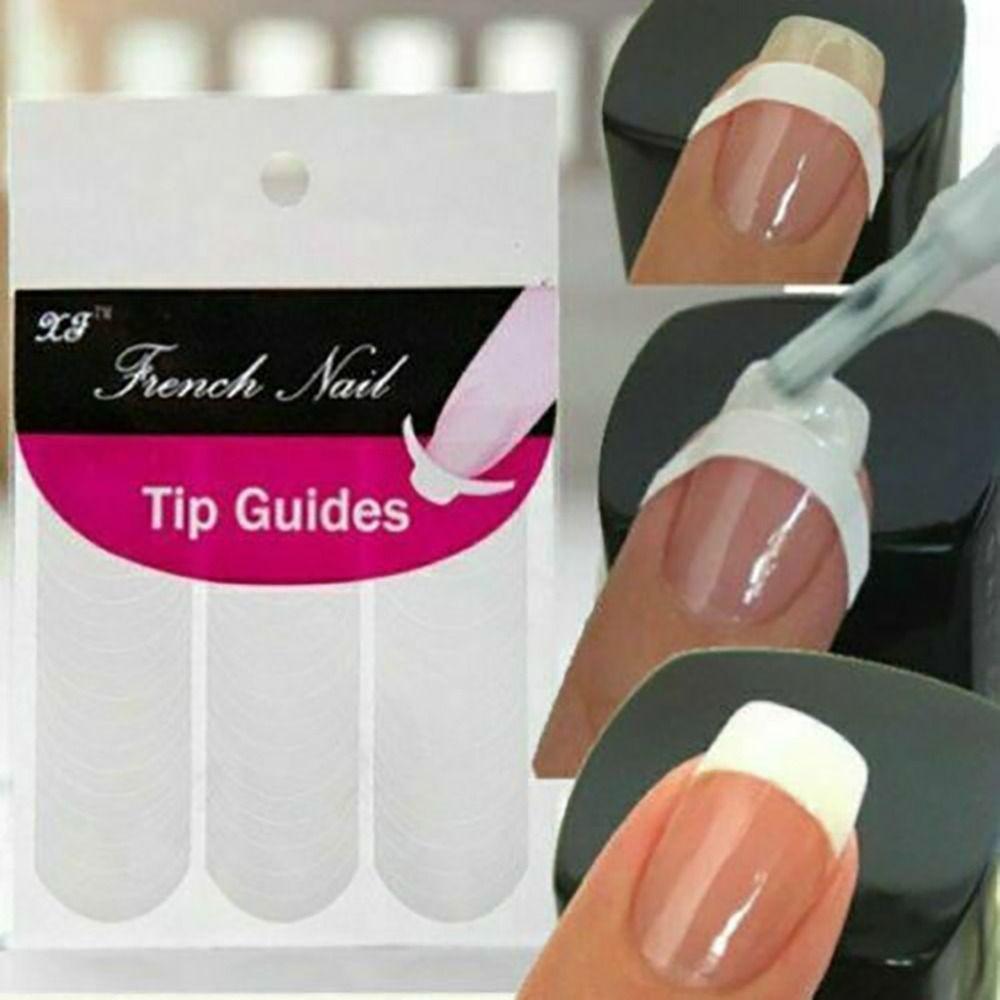 White French Nail Art Stickers Form Fringe Self-Adhesive Nail Art Sticker DIY Decoration Strip Tips Fringe Tip Decals