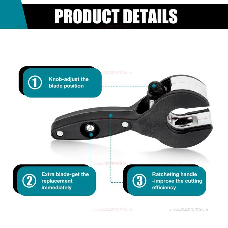 Ratcheting Tubing Cutter 8-29mm Universal Pipe Cutter for Stainless Steel Copper Aluminum Hose Cutting Hand Tool for Plumbing