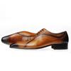 Moda Alta Calidad Formal Zapatos de Cuero Genuino para Hombre Noche Boda Calzado Cómodo Zapatos con Tallado Lateral Negro Marrón Brogue
