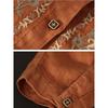 Retro Blouses Women National Shirt Linen Shirt Loose Embroidered Blous Laple Long Sleeve Cardigan Shirts