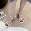 2025 new versatile comfortable sandals women's summer wear fashion high sense temperament word with thick heel women's sandals