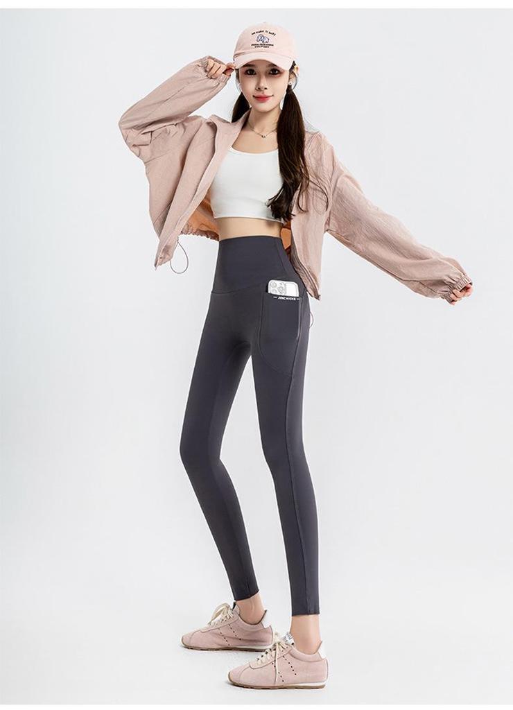 Women's Slim-fit Pocket Running Leggings - Hip-lifting, Tummy Control Yoga & Cycling Pants (Spring Style)