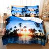 3D HD ložní souprava Queen Povlak na přikrývku Povlak na polštář Povlečení USA King Twin Full Double Single Bed Seaside Coconut Tree