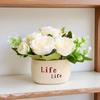 Sunflower And Rose Bouquet Artificial Flower Pot Plant Decorative Small Piece For Indoor Decoration