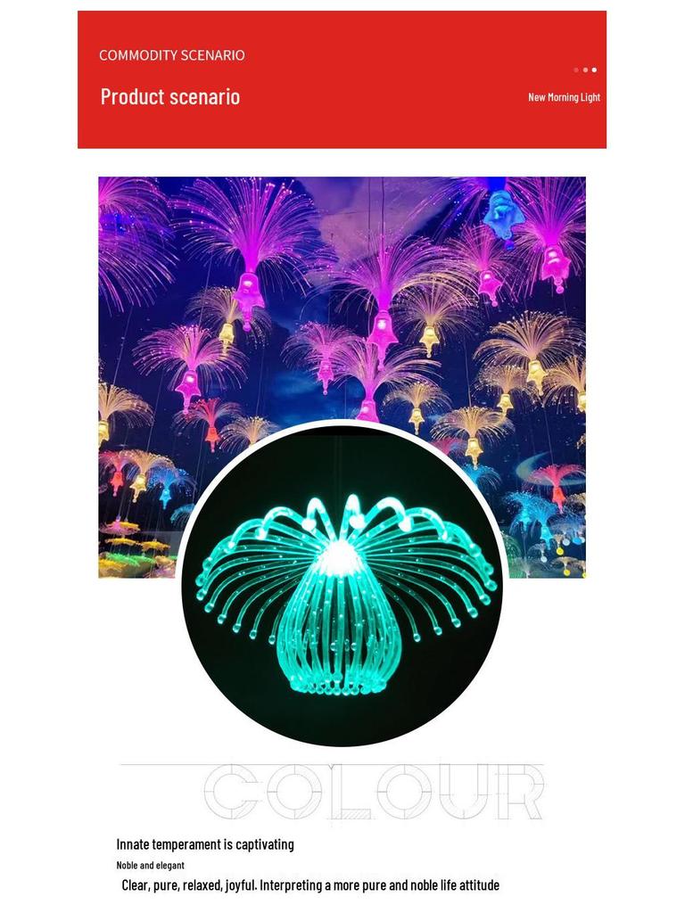 Color-Changing Fiber Optic Jellyfish Pendant Light for Restaurants, Bars, and Outdoor Decor